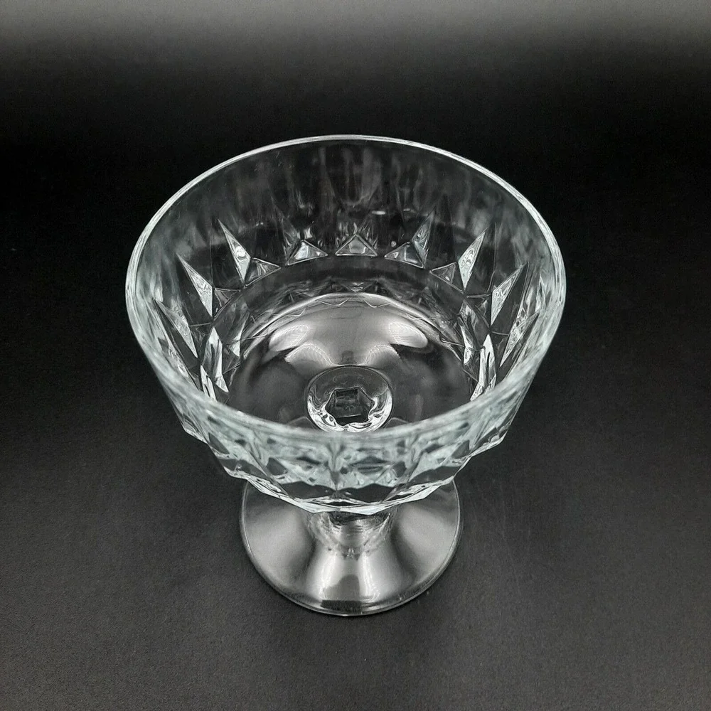 Arcoroc‎ France Arctic Pattern Glass Dessert Champagne Set Of 5 Pressed Crystal